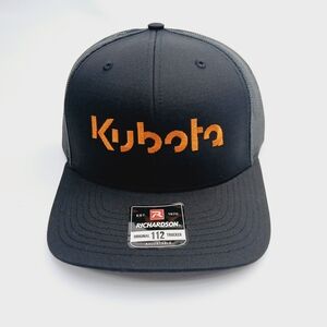 Kubota Orange Embroidery Black Richardson 112 Mesh Snapback Trucker Hat